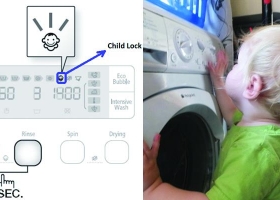 Chế độ tự động khởi động lại và khóa trẻ em trên máy giặt